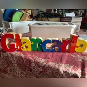 Name wood puzzle piece- GIANCARLO